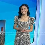 Vicky’s black floral puff sleeve dress on Today