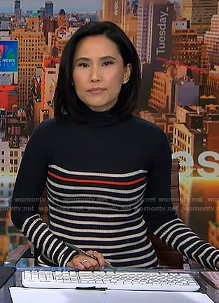 Vicky's striped knit dress on NBC News Daily