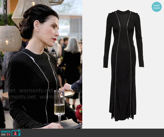 Victoria Beckham Zip Embellished Maxi Dress worn by Laura Peterson (Julianna Margulies) on The Morning Show