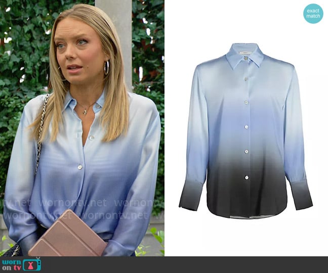 Vince Dip-Dyed Silk Shirt worn by Abby Newman (Melissa Ordway) on The Young and the Restless