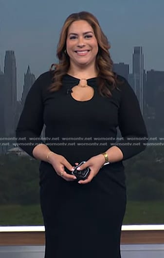 Violeta Yas’s black o-ring cutout dress on NBC News Daily