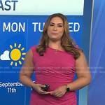 Violeta Yas’s pink gathered tulip-hem dress on NBC News Daily