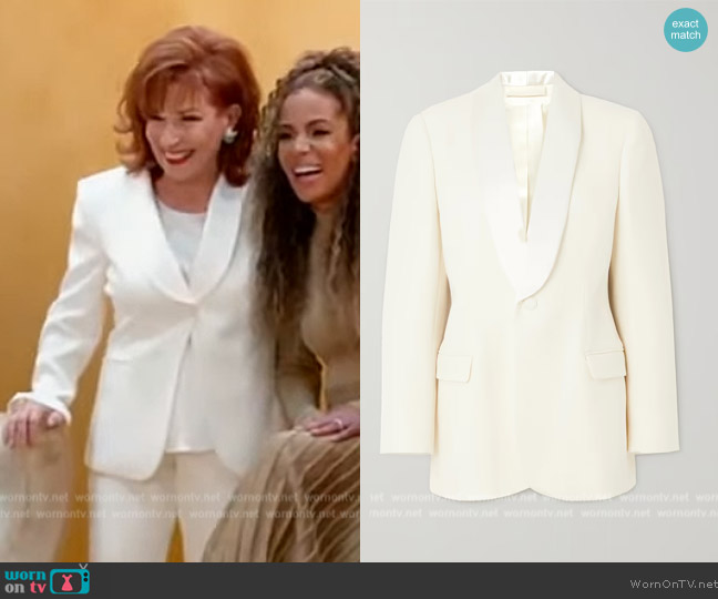 Wardrobe NYC Satin-trimmed merino wool blazer worn by Joy Behar on The View