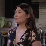 Wendy’s black floral cutout dress on Days of our Lives