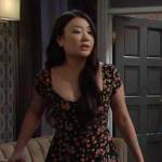 Wendy’s black floral romper on Days of our Lives