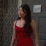 Wendy’s red slit dress on Days of our Lives