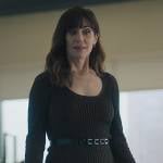 Wendy’s brown ribbed scoop neck sweater on Billions