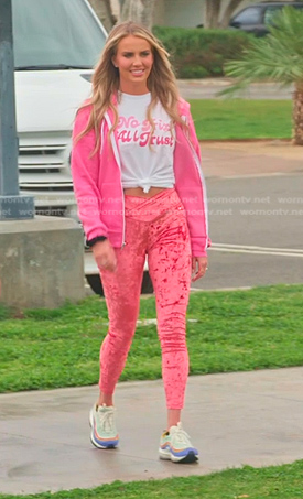 Whitney's pink velour leggings on The Real Housewives of Salt Lake City
