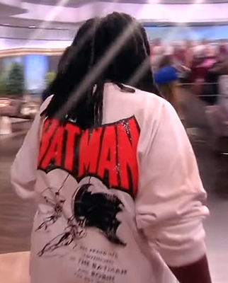 Whoopi's Batman graphic sweatshirt on The View