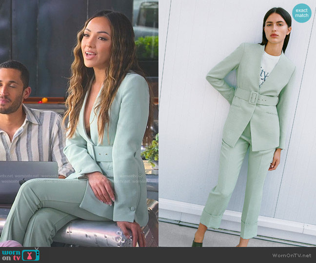 WornOnTV: Christine's green embellished tweed jacket on Selling