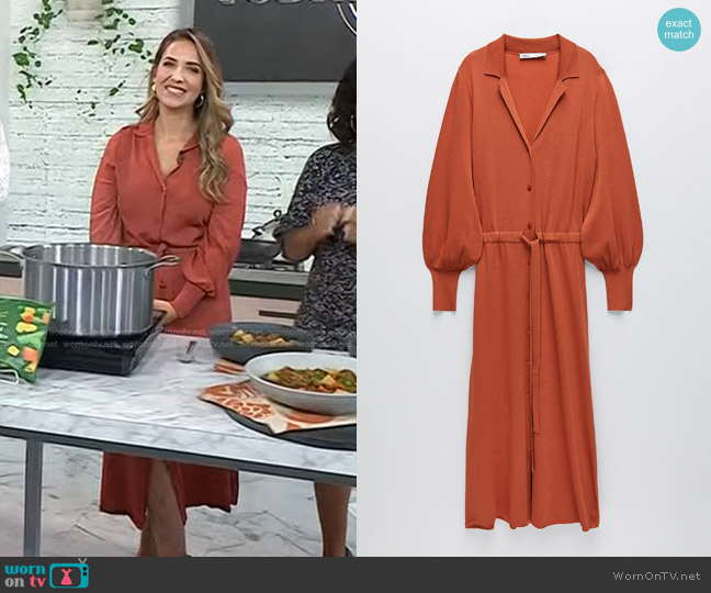 Zara Knit Shirt Dress worn by Laura Vitale on Today