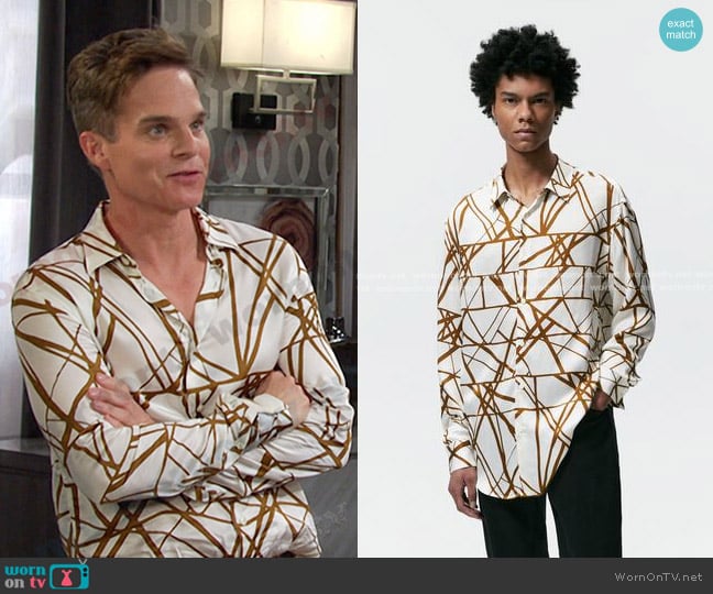 Zara Printed Shirt worn by Leo Stark (Greg Rikaart) on Days of our Lives