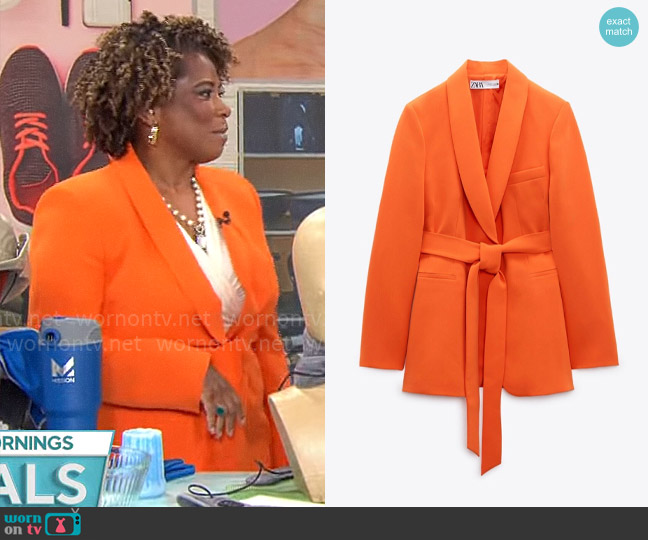 WornOnTV: Gayle Bass’ orange tie waist blazer on CBS Mornings | Gayle ...