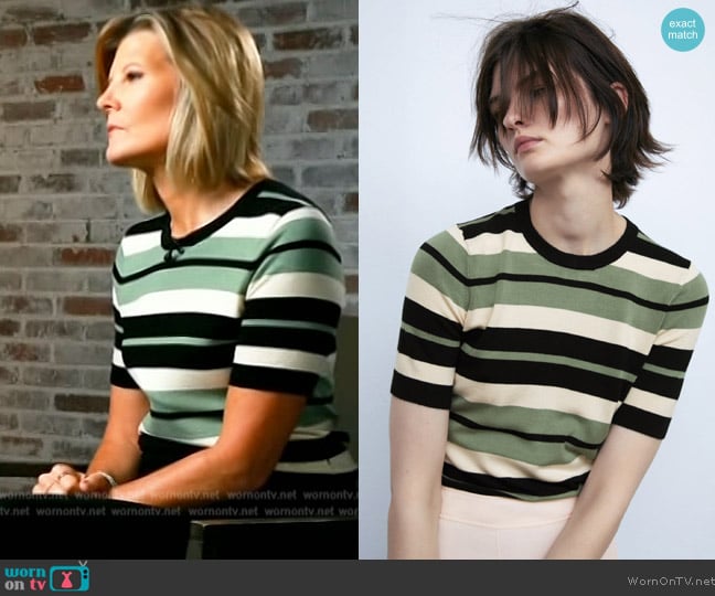 Zara Stripe Top worn by Kate Snow on NBC News Daily