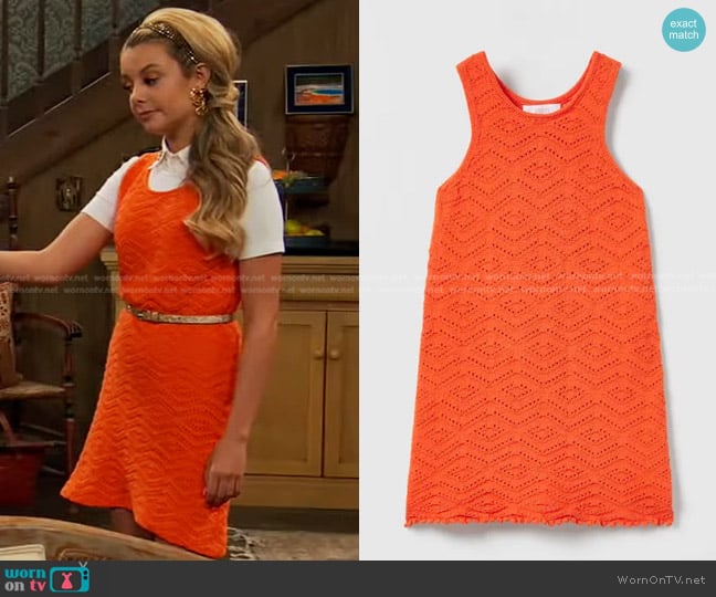 Zara Girls Crochet Dress worn by Destiny Baker (Mallory James Mahoney) on Bunkd