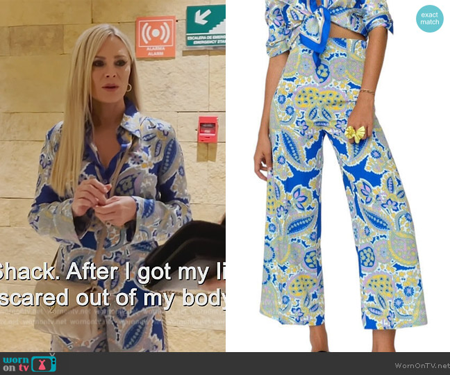 Zara Paisley Cropped Flared worn by Tamra Judge on The Real Housewives of Orange County