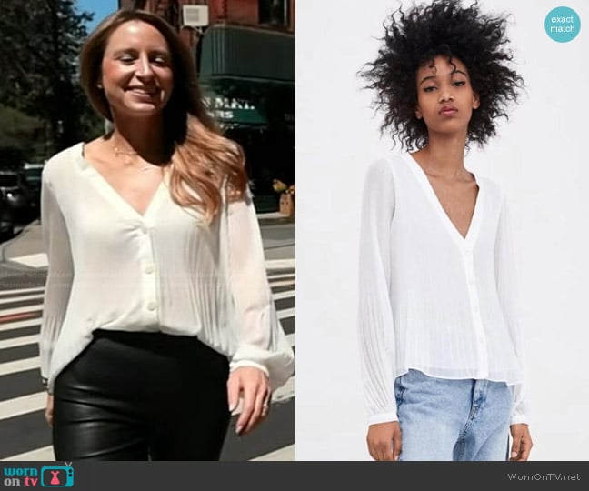 Zara Pleated top worn by Marisa Sharkey on Today