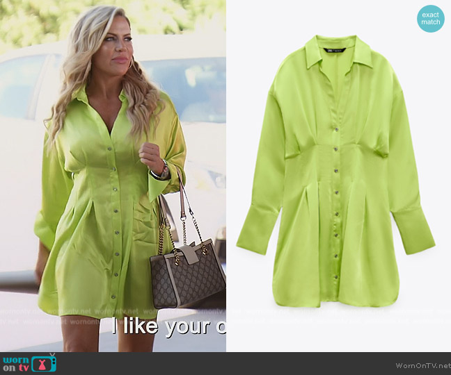 Zara Satin Shirtdress worn by Jennifer Pedranti on The Real Housewives of Orange County