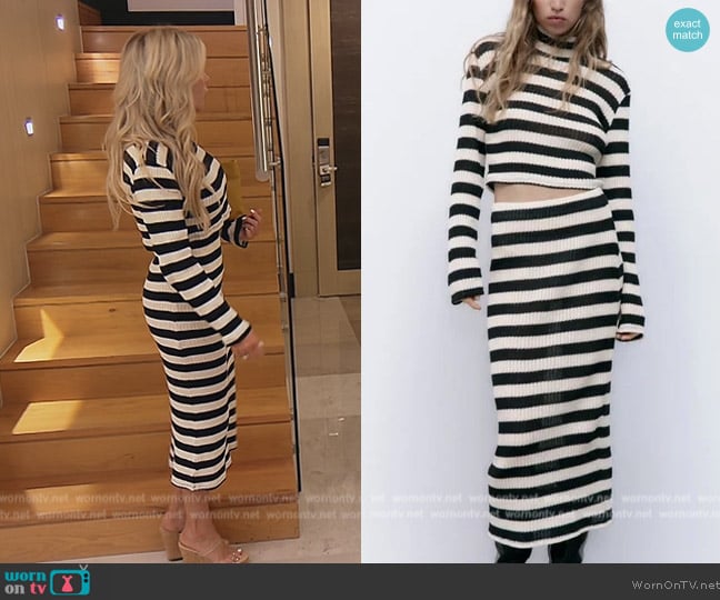 Zara Crop Top and Skirt worn by Jennifer Pedranti on The Real Housewives of Orange County