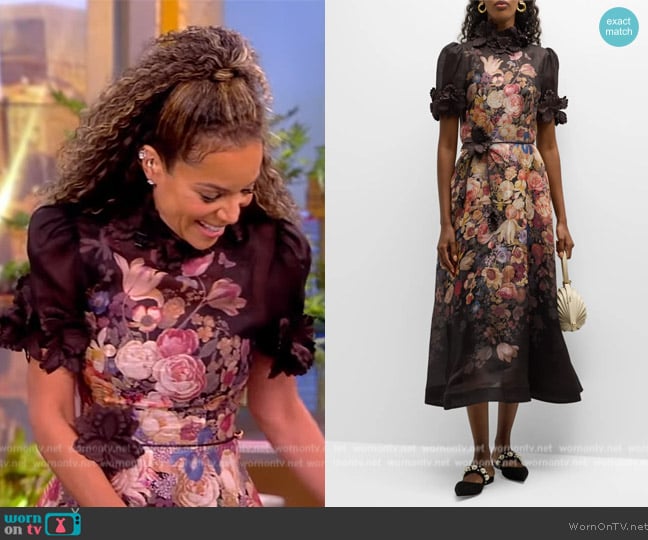 Zimmermann Luminosity Liftoff Flower Midi Dress worn by Sunny Hostin on The View