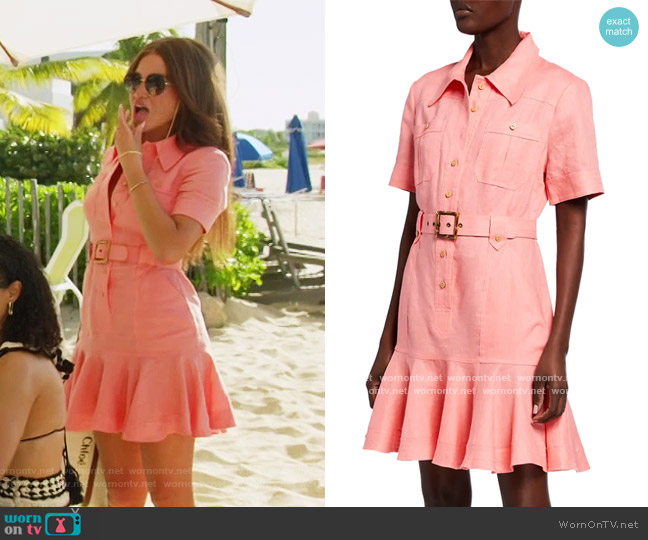 Brynn Whitfield's Coral Dress and Round Chain Sunglasses