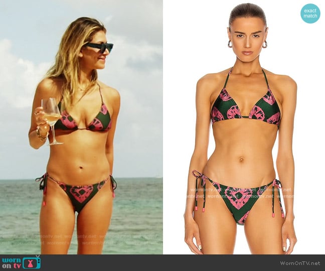 Zimmermann Poppy Mini Tri Bikini Set worn by Erin Lichy on The Real Housewives of New York City