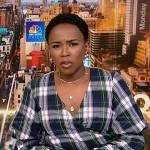 Zinhle’s plaid wrap top on NBC News Daily