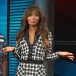 Zuri’s houndstooth cropped jacket and skirt on Access Hollywood