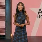 Zuri’s plaid sleeveless asymmetric dress on Access Hollywood