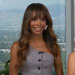 Zuri’s gray one shoulder vest on Access Hollywood