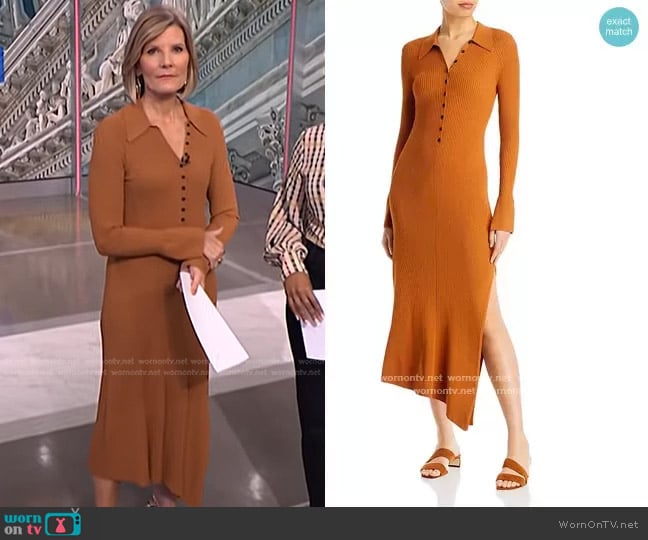 WornOnTV: Kate’s camel ribbed polo dress on NBC News Daily | Kate Snow ...