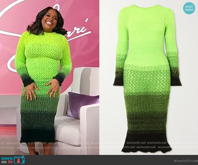 AGR Ombre cotton-blend midi dress worn by Sherri Shepherd on Sherri