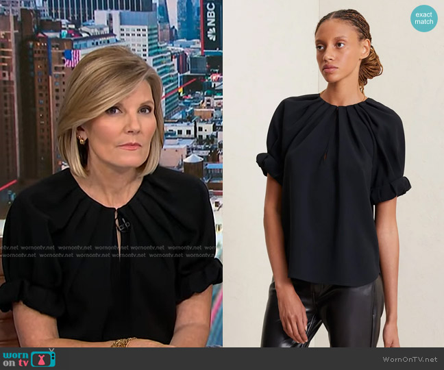 A.L.C. ALC Carey Top in Black worn by Kate Snow on NBC News Daily