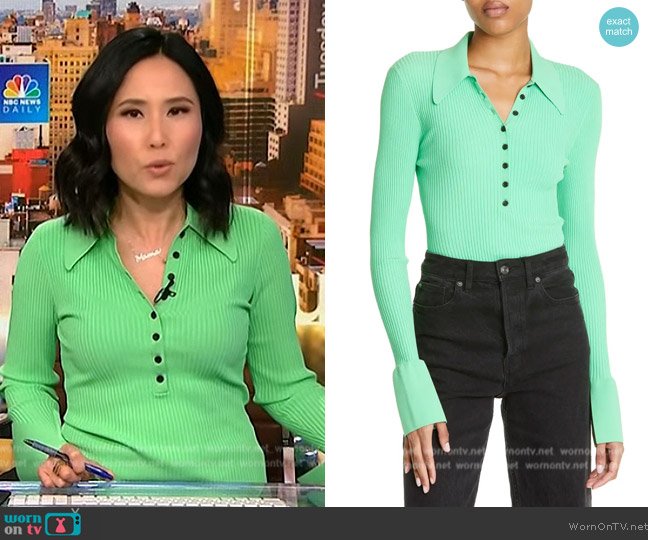 A.L.C. Eleanor Rib-Knit Sweater worn by Vicky Nguyen on NBC News Daily