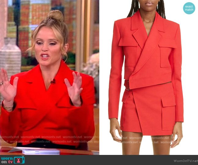 WornOnTV: Sara’s red utility wrap jacket on The View | Sara Haines ...