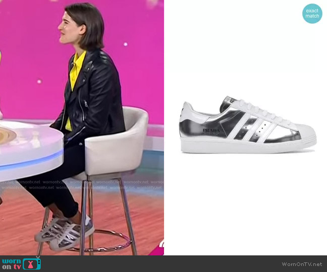 Adidas x Prada Superstar Sneakers worn by Daryn Carp on Today