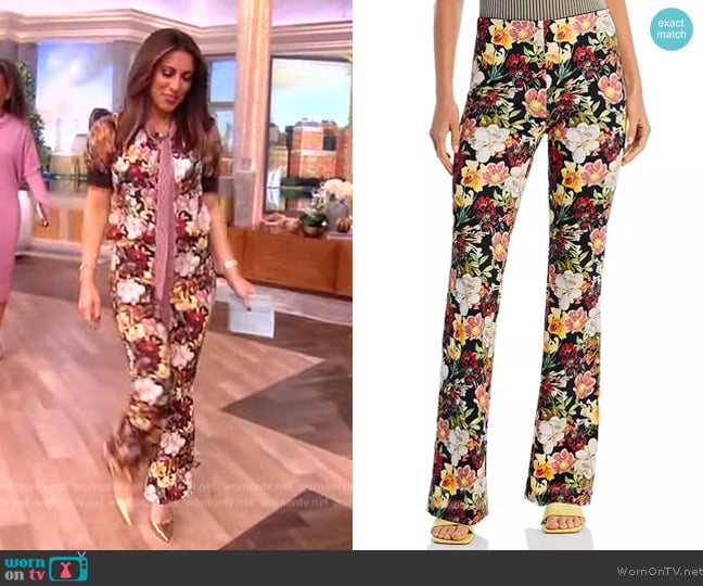 Alice + Olivia Brynlee Floral Bootcut Pants worn by Alyssa Farah Griffin on The View