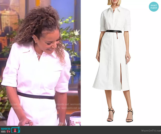 Altuzarra Kieran Belted Stretch Denim Shirtdress worn by Sunny Hostin on The View