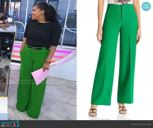 WornOnTV: Sheinelle’s green pants and black gg buckle belt on Today ...