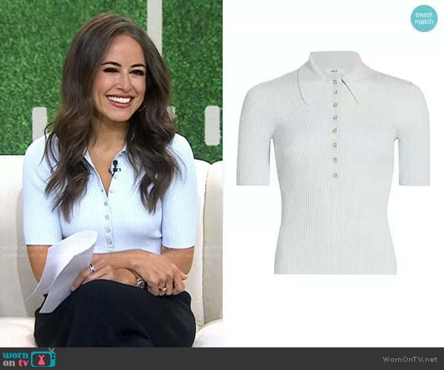 A.L.C. Atlas Ribbed Top in Chelsea Blue worn by Kaylee Hartung on Today