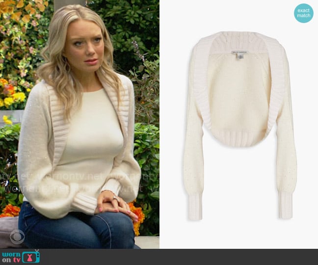 Autumn Cashmere Sequin-embellished Cashmere-blend Bolero worn by Abby Newman (Melissa Ordway) on The Young and the Restless