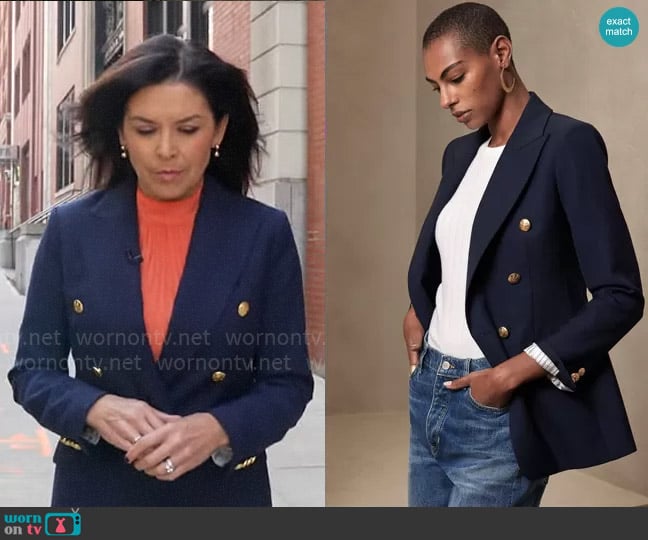 Banana Republic Captains Blazer worn by Meg Oliver on CBS Mornings