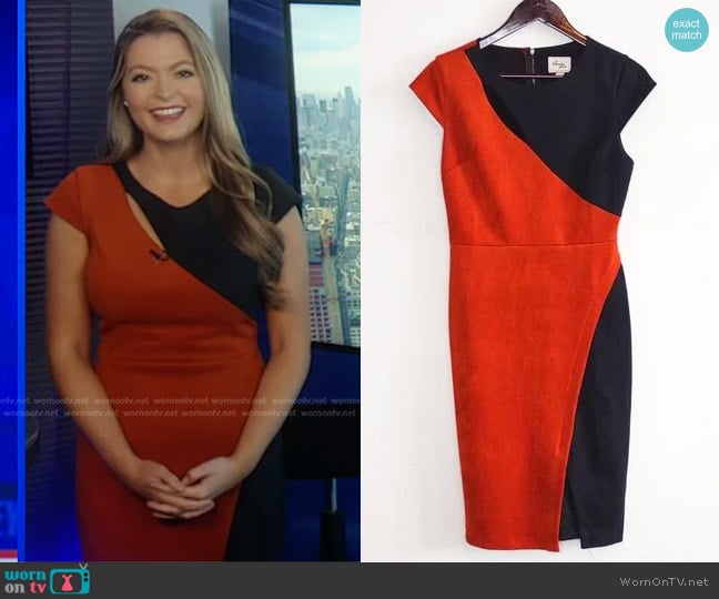 Beige by Eci Cutout Faux Suede Sheath Dress worn by Dani Beckstrom on Good Morning America