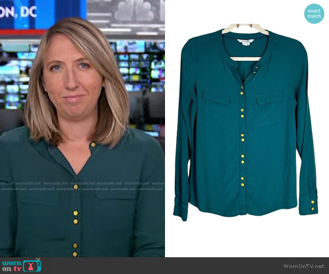 Boden Viscose Button Down Blouse worn by Julia Ainsley on NBC News Daily