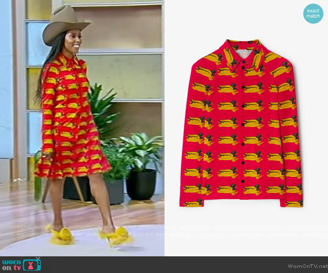 Burberry Duck Print Shirt worn by June Ambrose on Tamron Hall Show