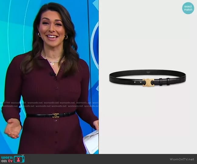 Celine Small Triomphe Belt worn by Erielle Reshef on Good Morning America