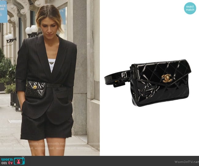 Chanel Matrasse Waist Pouch Crossbody Bag worn by Erin Lichy on The Real Housewives of New York City