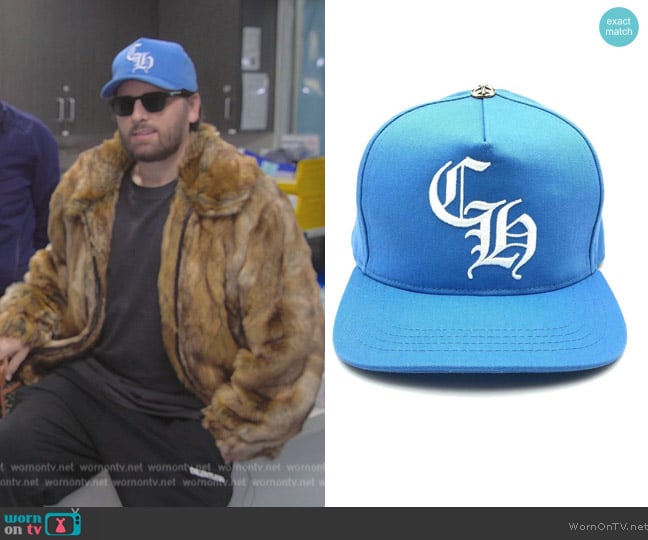 Chrome Hearts BaseBall Cap in Baby Blue worn by Scott Disick (Scott Disick) on The Kardashians