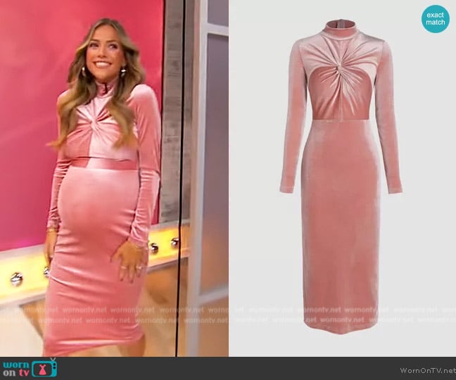 Cider Velvet Solid Twist Midi Dress worn by Jana Kramer on Sherri