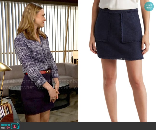 Cinq a Sept Jacyie Skirt worn by Claire Grace (Hayley Erin) on The Young and the Restless